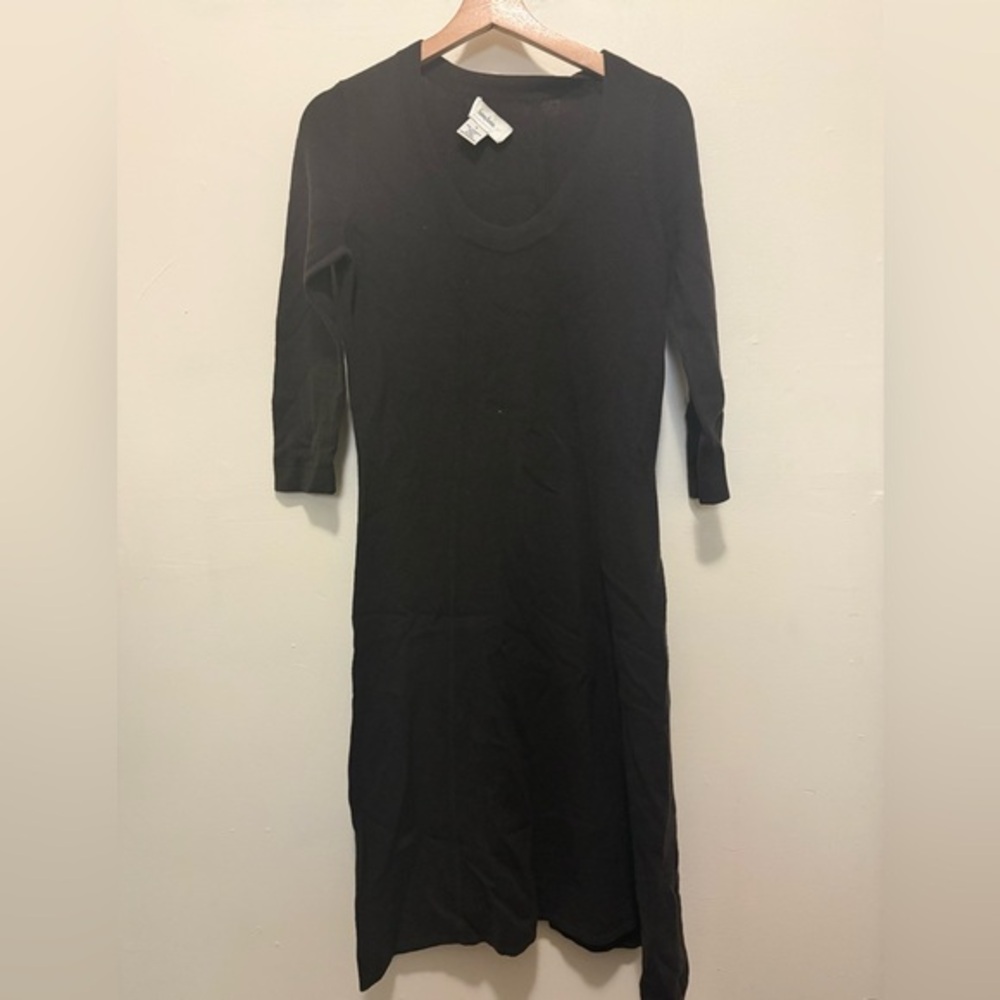 Neiman Marcus Brown 3/4 Sleeve 100% Cashmere Dress Sz Small
